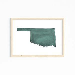 Oklahoma Watercolor Print. Oklahoma Home Decor. Oklahoma State Art Print. Gift for Oklahoma Lover.Oklahoma Wall Art.Personalized State Print