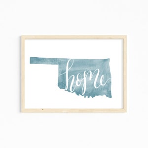 Oklahoma Home Print. State of Oklahoma Home Decor. Oklahoma State Art Print. Custom Gift for Oklahoma Lover. Oklahoma Gift for Home