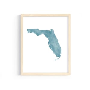Florida Watercolor Print. State Illustration. Florida Art. Personalized State Print. Watercolor State. Custom Florida Gift