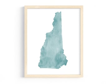 New Hampshire Watercolor Print INSTANT DIGITAL DOWNLOAD