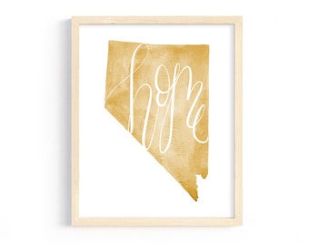 Nevada Watercolor Home Print INSTANT DIGITAL DOWNLOAD
