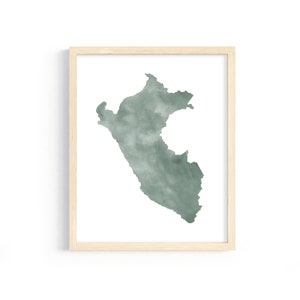 Peru Watercolor Print. Peru Decor. Peru Art Print. Peru Gift. Peru Illustration. Country Watercolor. South American Country