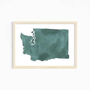 Washington Watercolor Print. Washington Decor. Personalized Home State Print. Washington Gift. Washington Watercolor Illustration.