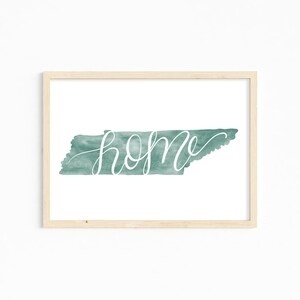 Tennessee Home Print. Hand Lettered Tennessee Home Decor. Tennessee State Art Print. Custom Tennessee Gift for Home. Hand Lettering Print