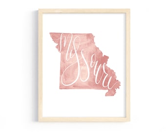 Missouri Hand Lettered Art Print INSTANT DIGITAL DOWNLOAD
