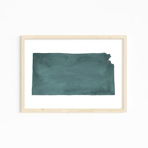 Kansas Watercolor Print. Kansas Decor. Kansas Art Print. Kansas Gift. Kansas Watercolor Illustration. Personalized State Print