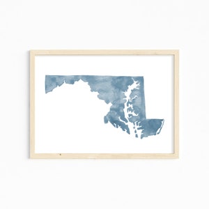 Maryland Watercolor Print. Maryland Decor. Maryland Art Print. Maryland Gift. Maryland Watercolor Illustration. Personalized State Print