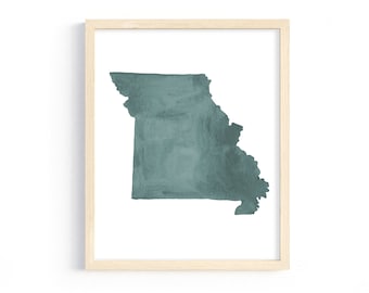 Missouri Watercolor Print INSTANT DIGITAL DOWNLOAD