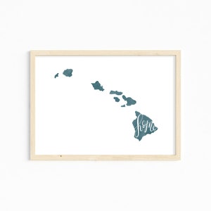 Hawaii Watercolor Home Print. Hawaii Dorm Decor. Hawaii Art Print. Custom Hawaii Gift. Hawaii Watercolor Illustration. Military Gift.