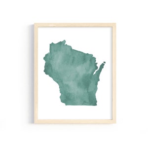 Wisconsin Watercolor Print. Wisconsin Home Decor. Wisconsin Art Print. Custom Gift for Wisconsin Lover. Personalized Home State Print