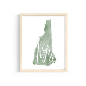 New Hampshire Home Print. New Hampshire Home Decor. New Hampshire Art Print. Gift for New Hampshire Lover. Personalized Watercolor Print