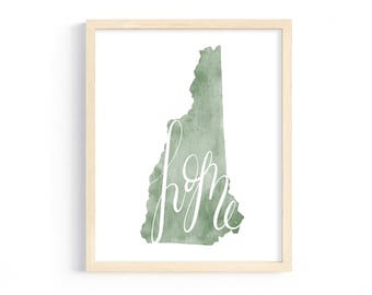 New Hampshire Home Watercolor Print INSTANT DIGITAL DOWNLOAD