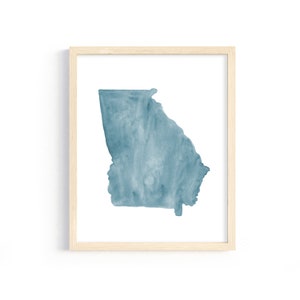Georgia Watercolor Print. State Illustration. Georgia Art. Personalized State Print. Watercolor State. Georgia Gift. Georgia Illustration