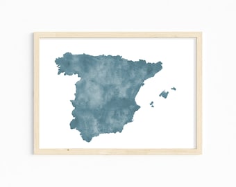 Spain Watercolor Print. Spain Decor. Spain Art Print. Spain Gift. Spain Illustration. Country Watercolor. Spain Decor