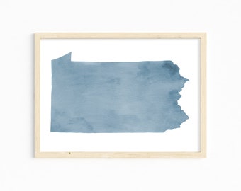 Pennsylvania Watercolor Print. State Illustration. Pennsylvania State Art Print.Watercolor Art Painting. Custom Gift for Pennsylvania Lover.
