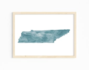 Tennessee Watercolor Print. Tennessee Decor. Tennessee Art Print. Tennessee Gift. Tennessee Watercolor Illustration.Personalized State Print