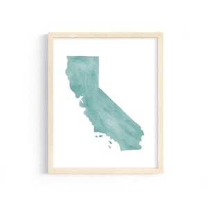 California Watercolor Print. Home State Love. California Art. Personalized State Print. Watercolor State. California Gift.