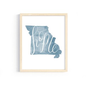 Missouri Home Print. Hand Lettered Missouri Decor. State of Missouri Art Print. Custom Gift for Missouri Lover. Missouri Wall Art