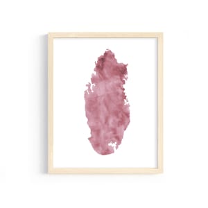 Qatar Watercolor Print. Qatar Decor. Qatar Art Print. Qatar Gift. Qatar Illustration. Country Watercolor. Qatar Lover. Military Gift