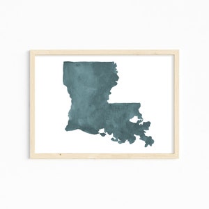Louisiana Watercolor Print. Louisiana Decor. Louisiana Art Print. Louisiana Gift. Louisiana Watercolor Illustration. Custom Wall Decor