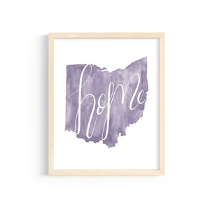 Ohio Home Print. Hand Lettered Ohio State Illustration. Ohio State Art Print. Gift for Ohio Lover. Personalized State Print. Gift for Home