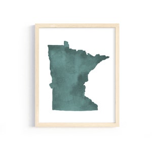 Minnesota Watercolor Print. Minnesota Decor. Minnesota Art Print. Minnesota Gift. Minnesota Watercolor Illustration.Personalized State Print