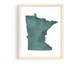 Minnesota Watercolor Art Print INSTANT DIGITAL DOWNLOAD