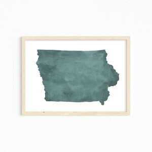 Iowa Watercolor Print. Iowa Decor. Personalized State Print. Custom Iowa Gift. Iowa Watercolor Illustration. Wall Art. Home Decor
