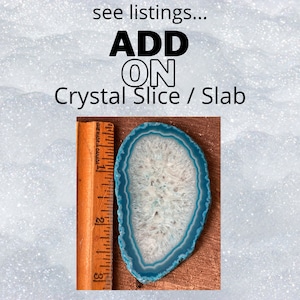 Add On Crystal Stone Agate Slice Slab for Lil&#39;Angel Grief Anxiety Energy Memorial Gift