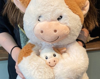 Comfort Mama Cow and Baby Memory Weighted Stuffed Animal Miscarriage Infant Loss Free Shipping Cute plushy Anxiety