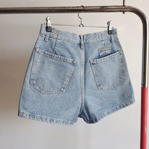 High Waist Shorts Blue Jeans, 80s Vintage Denim Booty Shorts *S size
