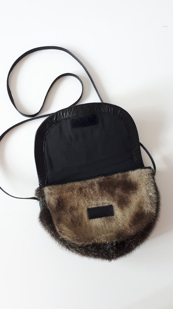 VINTAGE Fur Small Handmade Clutch Bag, Made in GR… - image 3