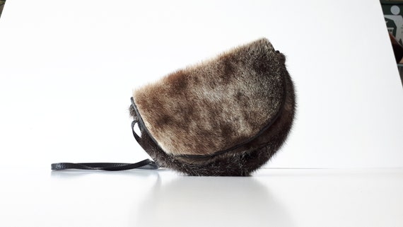 VINTAGE Fur Small Handmade Clutch Bag, Made in GR… - image 5