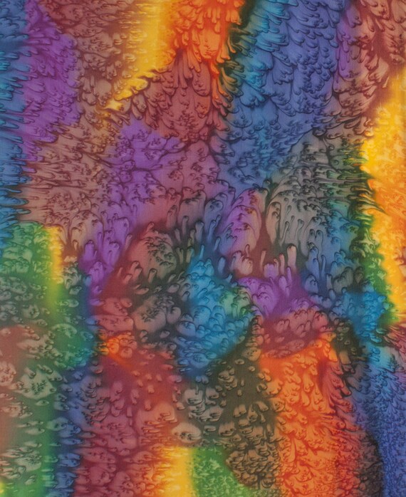 Écharpe En Soie Pongée Peinte Main Arc-en-ciel - 150x40 Cm, Ourlet Roulé Orange