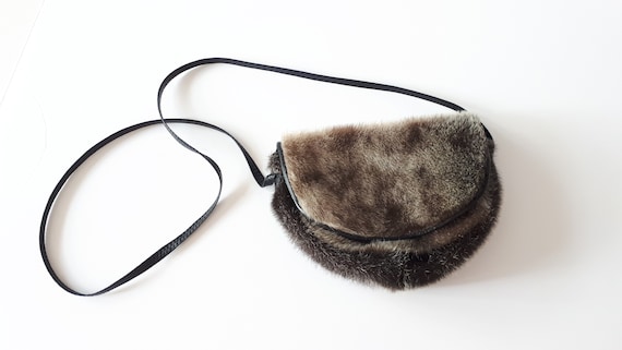 VINTAGE Fur Small Handmade Clutch Bag, Made in GR… - image 1