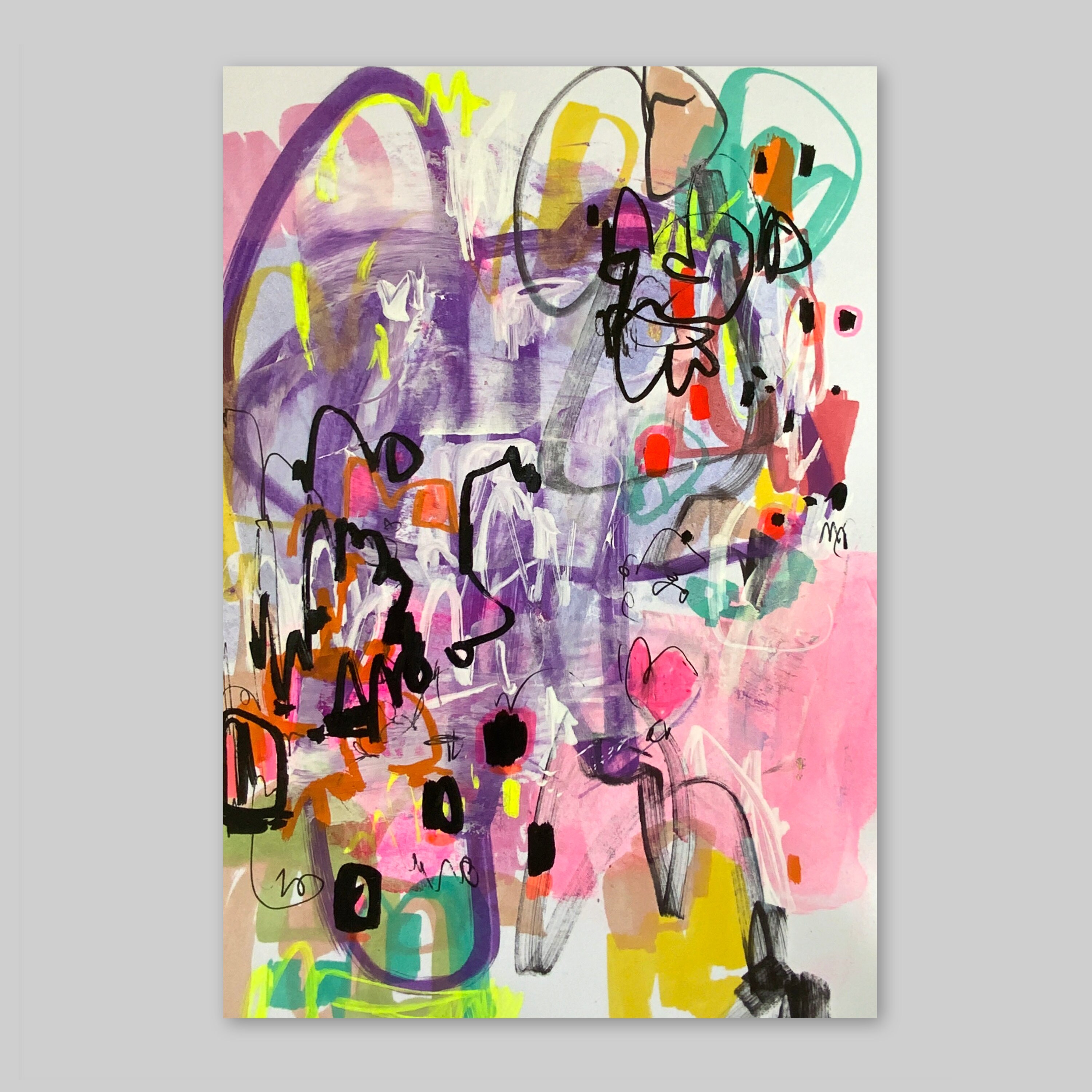 Original Abstract Art, A5 Painting, Signed & Dated, Mixed Media, Wall ...