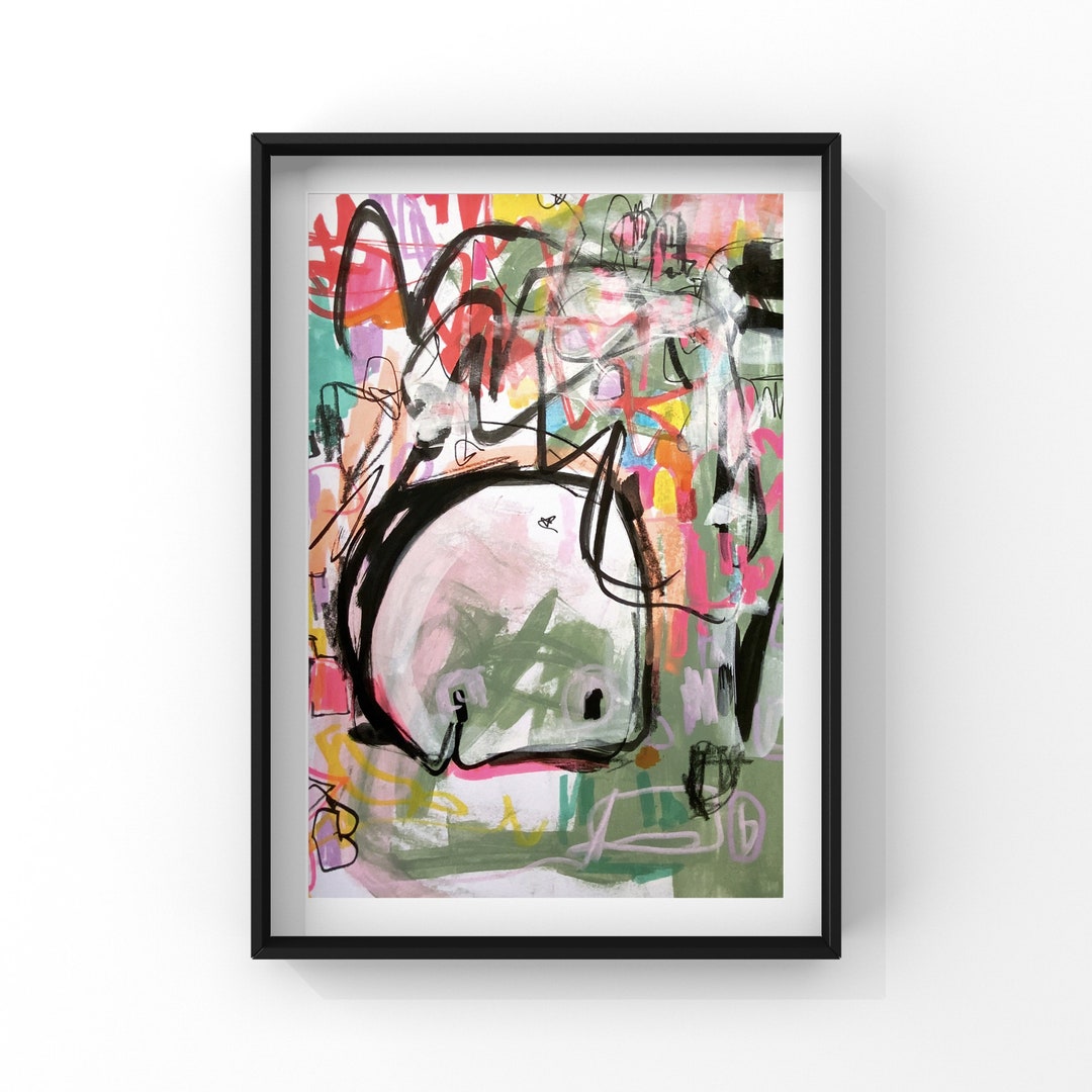 Original Abstract Art, A5 Painting, Signed & Dated, Mixed Media, Wall ...
