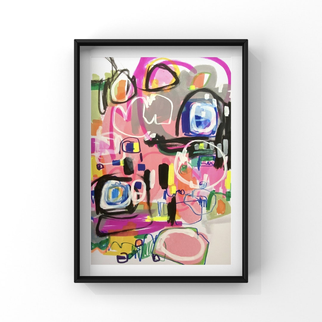 Original Abstract Art, A5 Painting, Signed & Dated, Mixed Media, Wall ...
