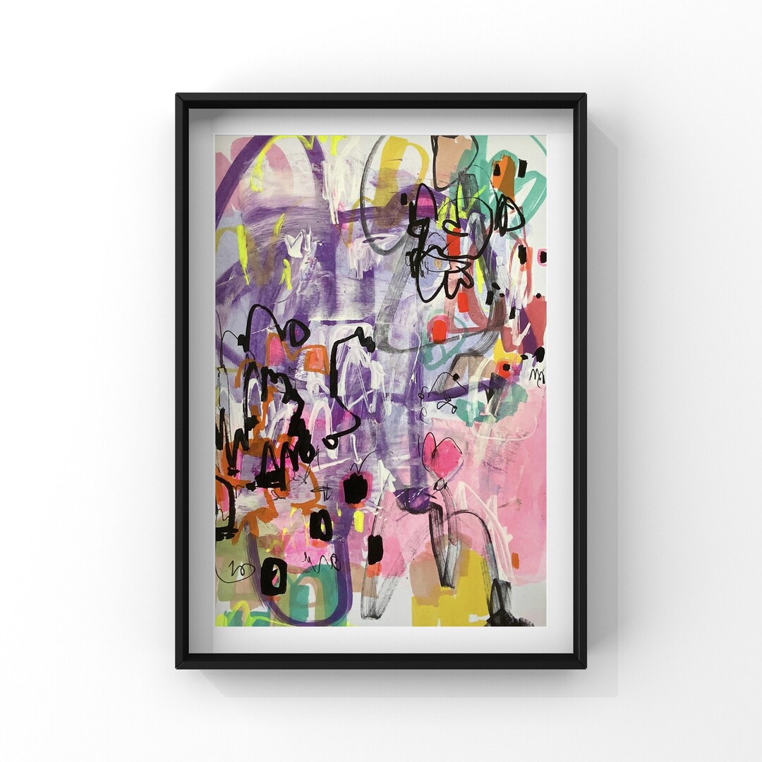 Original Abstract Art, A5 Painting, Signed & Dated, Mixed Media, Wall ...