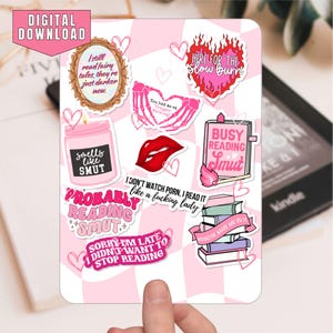 Dekor für Paperwhite Basic Oasis eReaders, Kindle Hülle, Dekor, Collage Smutty Buch-Design, Rosa Spicy Bookish