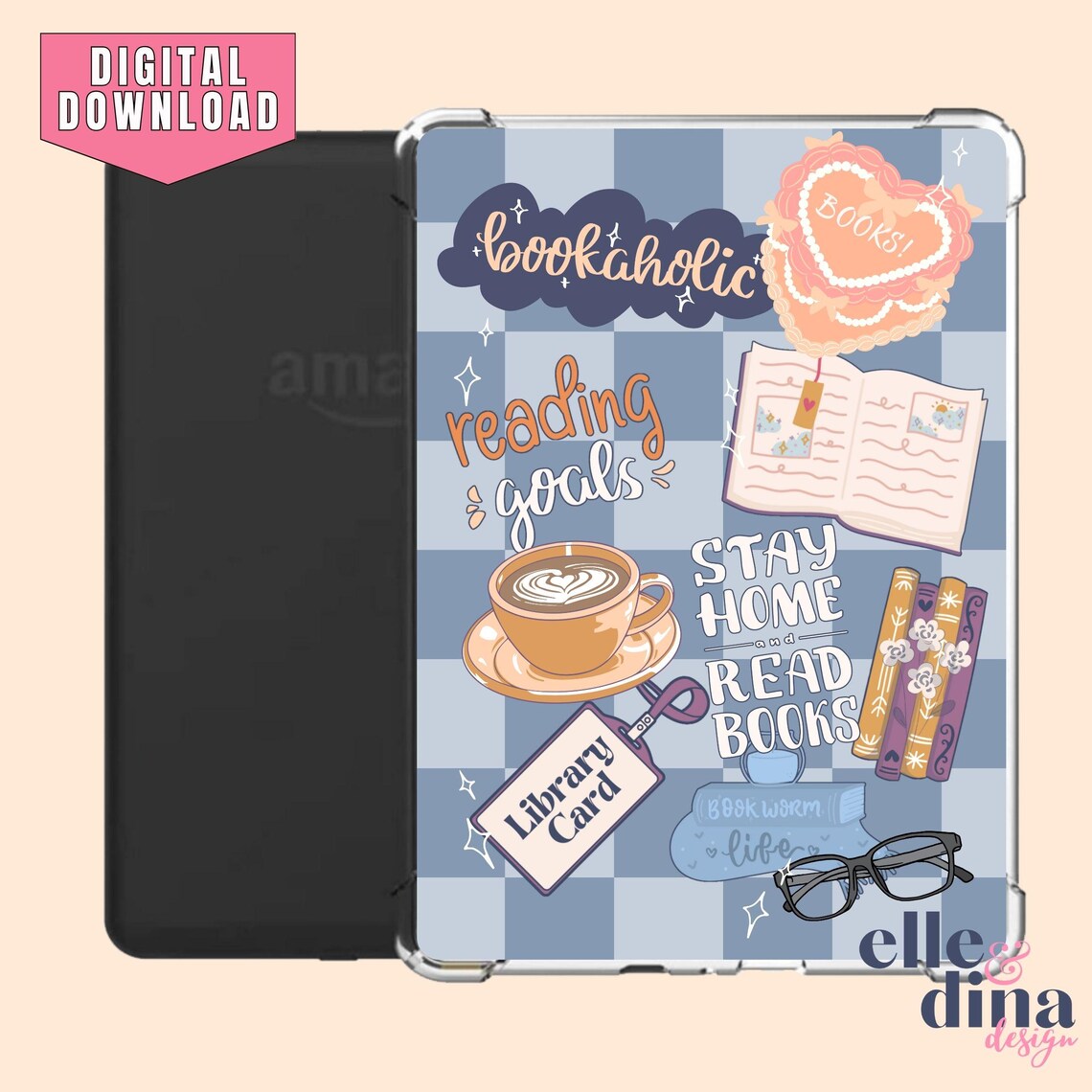 PRINTABLE Kindle Case Insert for Paperwhite Basic Oasis Ereaders Clear ...