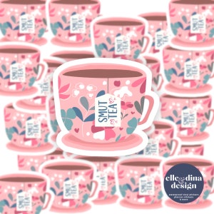 Smut Tea Sticker, Steamy Romance Book Reader, Booklover Sticker, Bookish Sticker, Vinyl Laptop Decal, Phone Case, Kindle Sticker eReader