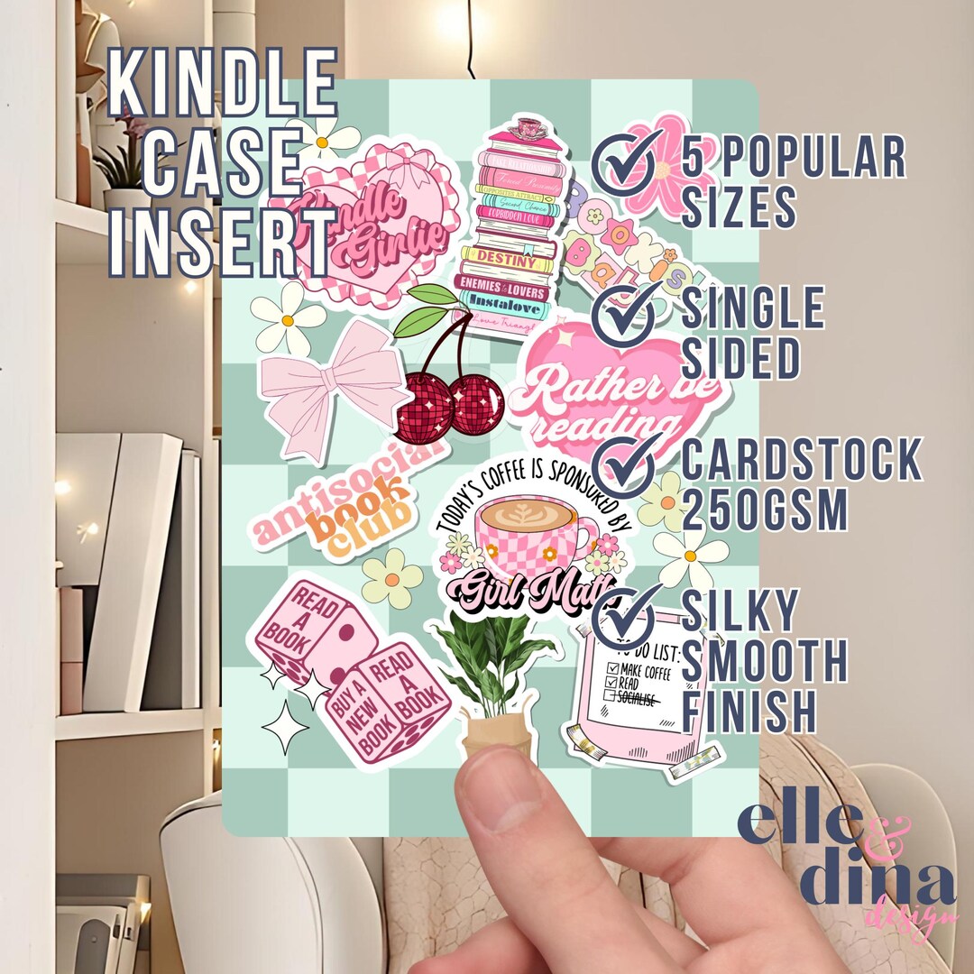 Kindle Case Insert Paperwhite Basic Decor for Clear Case, Collage Print ...