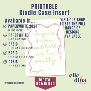 Einsatz für Kindle Paperwhite 2024 Basic 11th Gen Oasis eReader Design von Paperwhite 2024 Printable, Bookish Kaufen Sie mich Bücher Hübsche rosa Schleife Digital Art