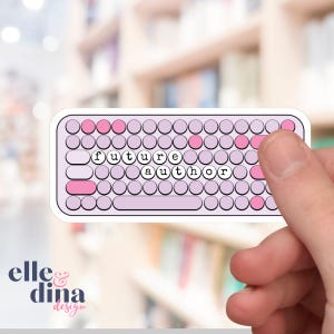 Sticker Kindle lilas futur auteur écrivain étudiant lecteur, sticker iPad Kobo amateur de livres Booktok, idée cadeau livresque bibliothécaire professeur encourager