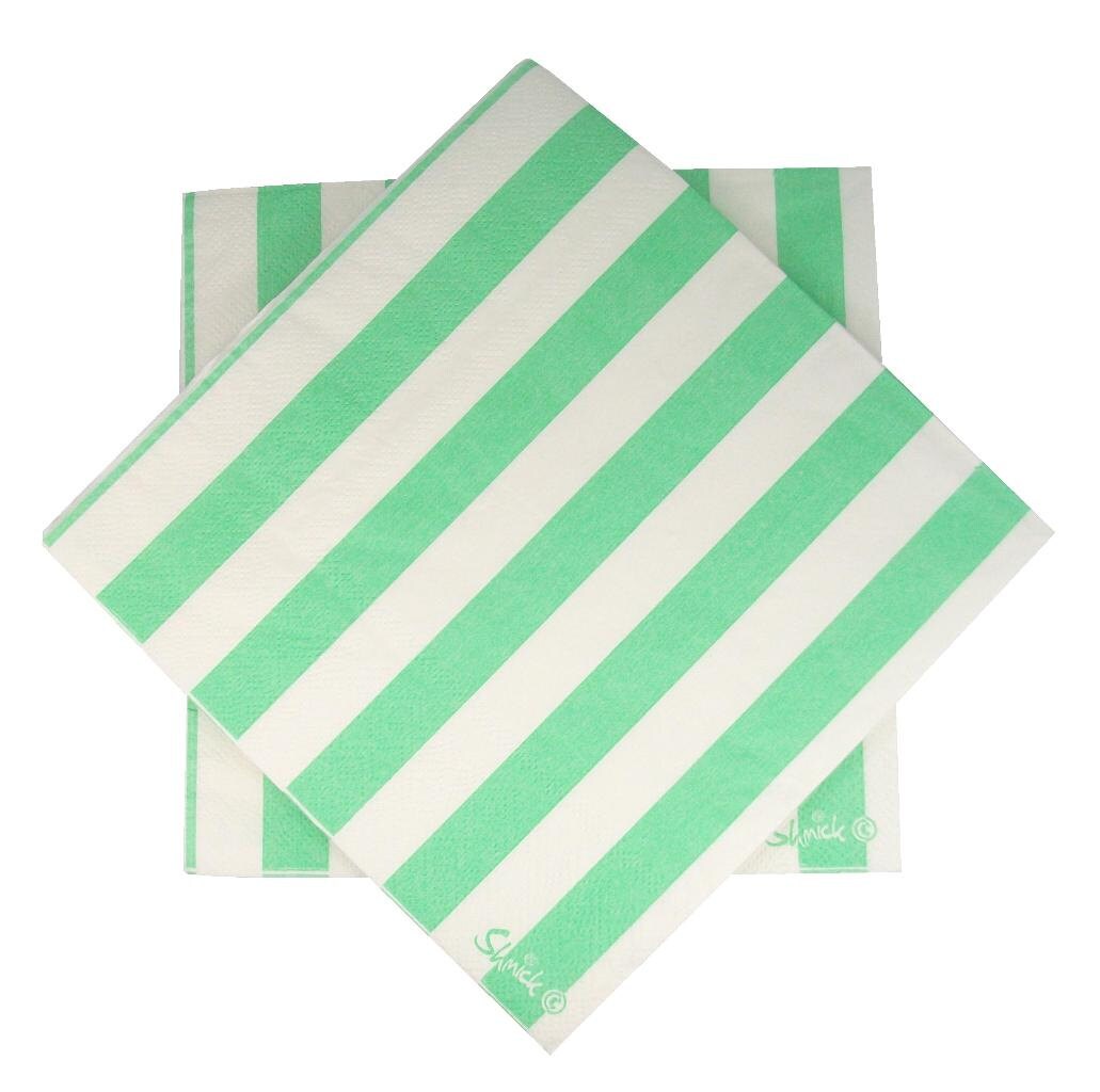 20 MINT GREEN Paper Napkins / Serviettes / 3ply / Stripe / Etsy