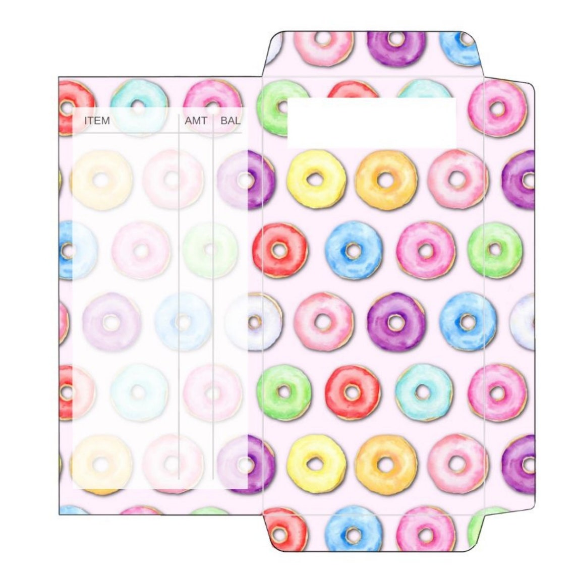 Printable diy cash envelope kit doughnut donut design etsy