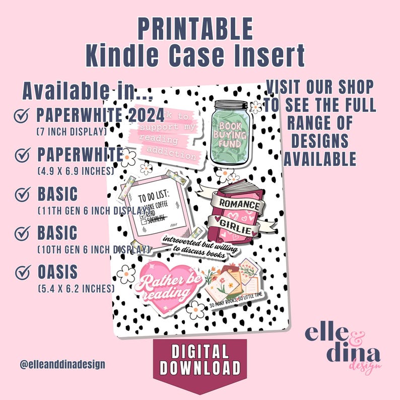 Kindle Case Insert PRINTABLE Paperwhite 2024 Basic 11th Gen Oasis ...