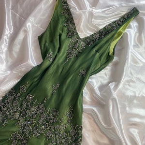 Flowy Silk Dress, Green Vintage Fairy Dress With Matching Jacket