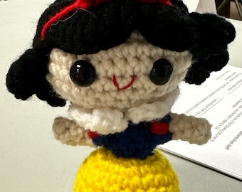 Handmade Crocheted Snow White Doll - Amigurumi Princess - Disney Inspired Gift